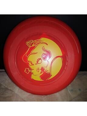 Red Wham-o Frisbee with Bull